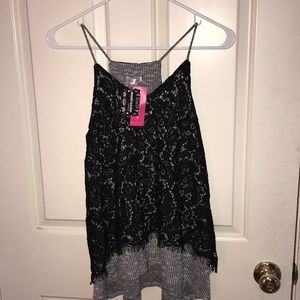 Xhilaration Black Lace Tank